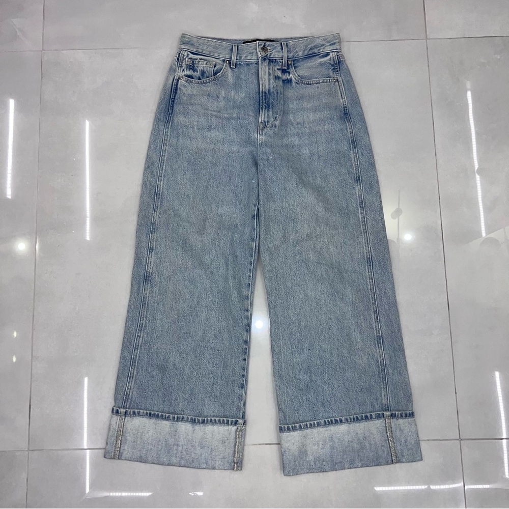 Veronica Beard Taylor Cropped High Rise Wide Jeans in airway cloud - Picture 6 of 12